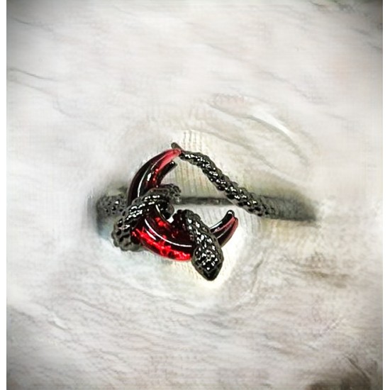 DÜKKAN DESİGN YILANLI KANLI AY YÜZÜK