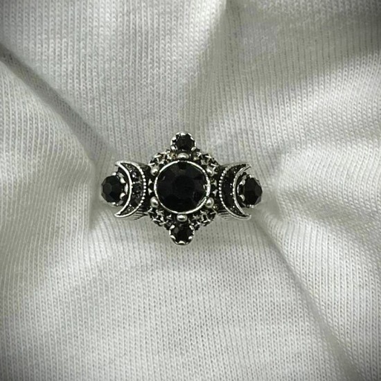 DÜKKAN DESİGN GECENİN KARANLIĞI AYARLANABİLİR TAŞLI YÜZÜK