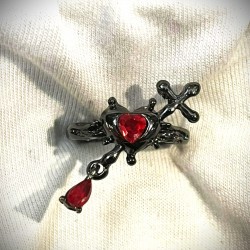 DÜKKAN DESİGN HAÇLI KALP GOTİK YÜZÜK