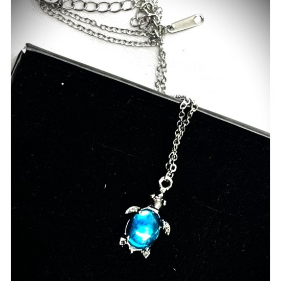 DÜKKAN DESİGN OKYANUS MAVİSİ CARETTA CARETTA ÇELİK KOLYE