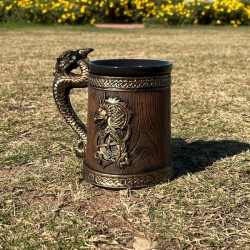 DÜKKAN DESİGN EJDERHALI FIÇI KABARTMA SERAMİK KUPA