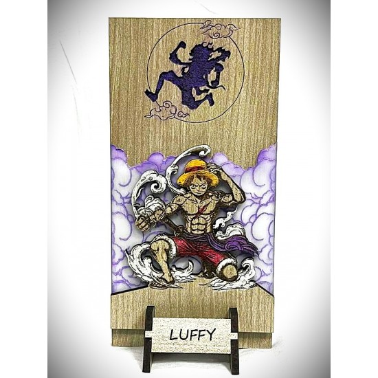 DÜKKAN DESİGN LAZER KAZIMA EL BOYAMA ONE PİECE LUFFY GEAR5 BİBLO