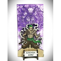 DÜKKAN DESİGN LAZER KAZIMA EL BOYAMA ONE PİECE RORONOA ZORO AHŞAP BİBLO