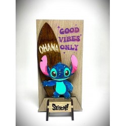 DÜKKAN DESİGN LAZER KAZIMA EL BOYAMA STITCH AHŞAP BİBLO