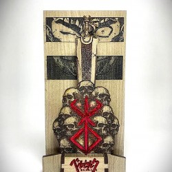 DÜKKAN DESİGN LAZER KAZIMA EL BOYAMA BERSERK AHŞAP BİBLO