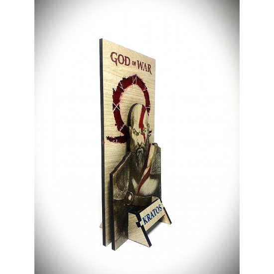 DÜKKAN DESİGN LAZER KAZIMA EL BOYUMA GOD OF WAR AHŞAP BİBLO