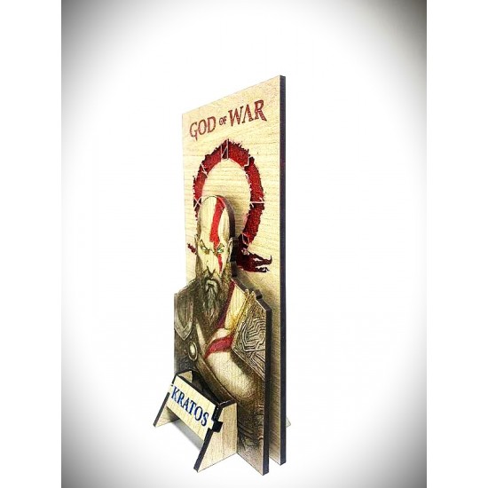 DÜKKAN DESİGN LAZER KAZIMA EL BOYUMA GOD OF WAR AHŞAP BİBLO