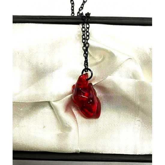 DÜKKAN DESİGN ANATOMİK KRİSTAL CAM KALP KOLYE