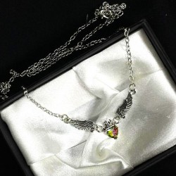 DÜKKAN DESİGN KANATLI AŞKLAR KALPLİ TAŞLI KOLYE