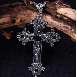 DÜKKAN DESİGN SİYAH RÖNESANS HAÇ KOLYE