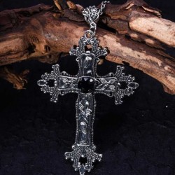 DÜKKAN DESİGN SİYAH RÖNESANS HAÇ KOLYE