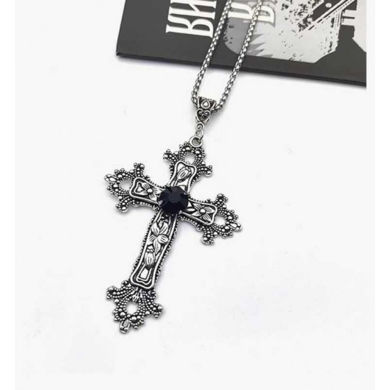 DÜKKAN DESİGN SİYAH RÖNESANS HAÇ KOLYE