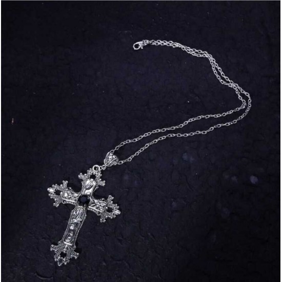 DÜKKAN DESİGN SİYAH RÖNESANS HAÇ KOLYE