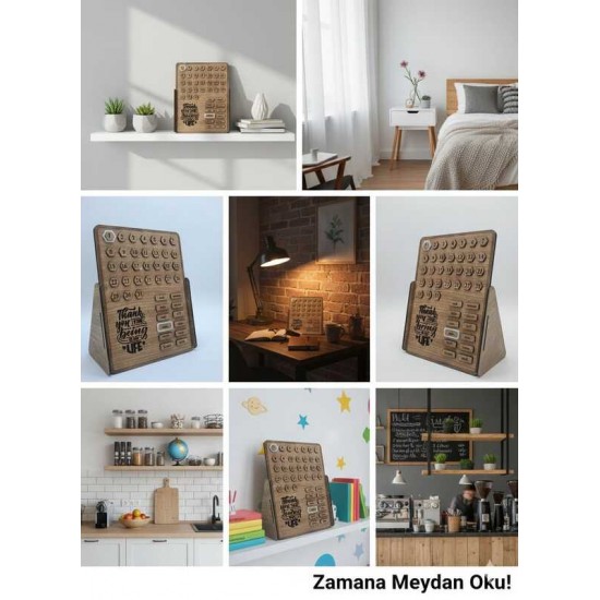 DÜKKAN DESİGN AHŞAP THANK OU FOR BEİNG in MY LİFE  SONSUZ TAKVİM