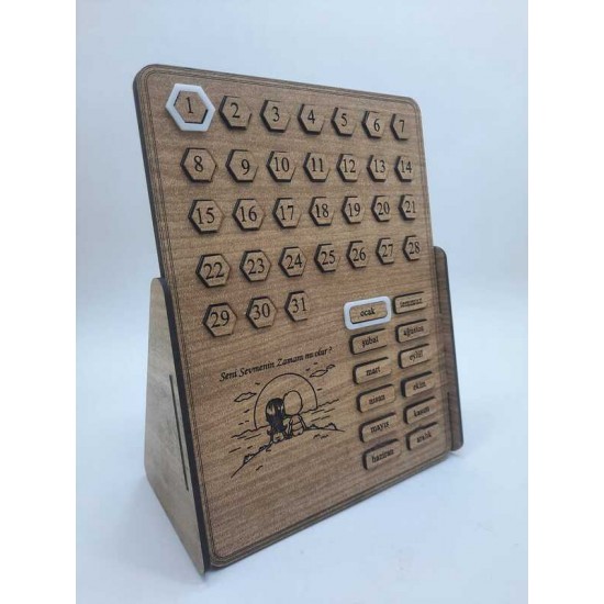 DÜKKAN DESİGN SENİ SEVMENİN ZAMANIMI OLUR AHŞAP SONSUZ TAKVİM