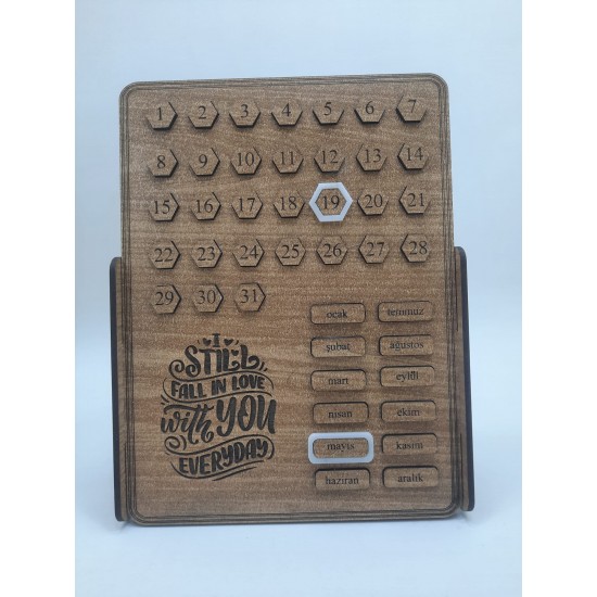 DÜKKAN DESİGN AHŞAP SONSUZ MASA TAKVİMİ