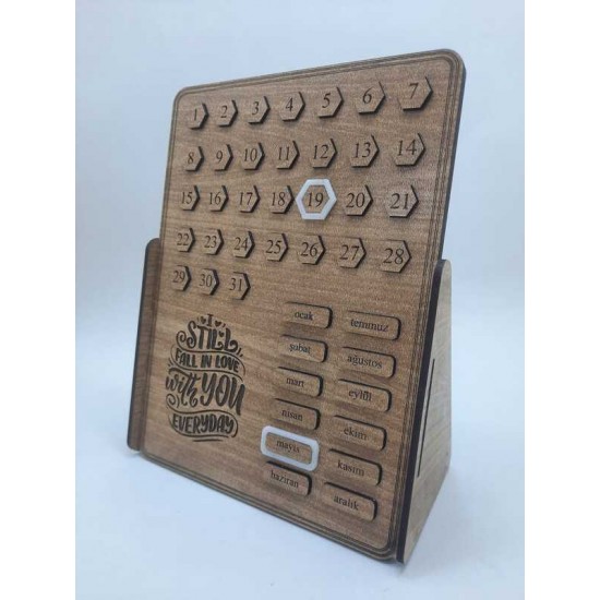 DÜKKAN DESİGN AHŞAP SONSUZ MASA TAKVİMİ