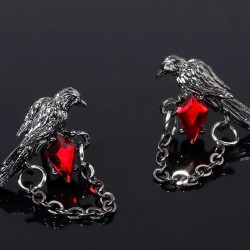 DÜKKAN DESİGN LOVE and DEEP SPACE BLACK CROW EARRİNGS KÜPE