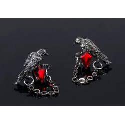 DÜKKAN DESİGN LOVE and DEEP SPACE BLACK CROW EARRİNGS KÜPE