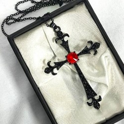 DÜKKAN DESİGN KIRMIZI TAŞLI CELTİC HAÇ KOLYE