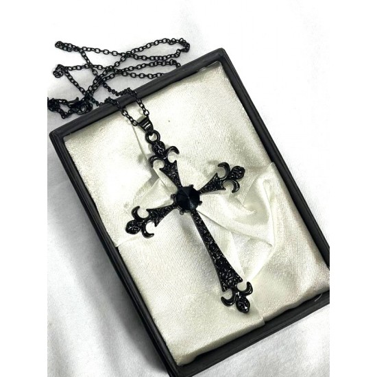 DÜKKAN DESİGN SİYAH TAŞLI CELTİC HAÇ KOLYE