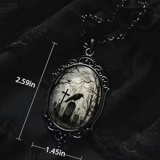 DÜKKAN DESİGN RAVEN CROW GOTİK KOLYE