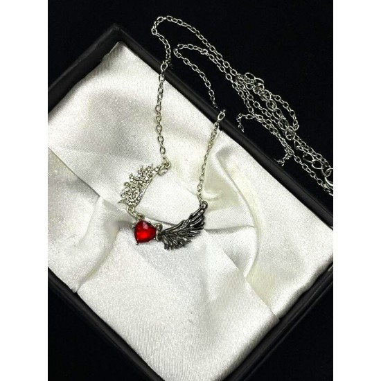 DÜKKAN DESİGN KIRMIZI TAŞLI LUCİFER KOLYE