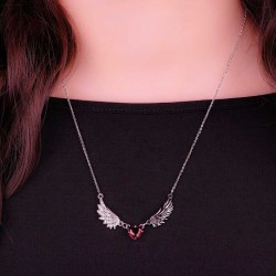 DÜKKAN DESİGN KIRMIZI TAŞLI LUCİFER KOLYE