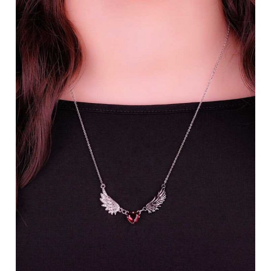 DÜKKAN DESİGN KIRMIZI TAŞLI LUCİFER KOLYE