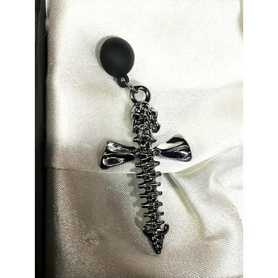 DÜKKAN DESİGN SKULL CROSS GOTİK KÜPE