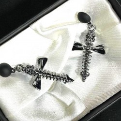 DÜKKAN DESİGN SKULL CROSS GOTİK KÜPE