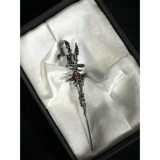 DÜKKAN DESİGN LOVE and DEEP SPACE RED STONE  EYES ELF KÜPE