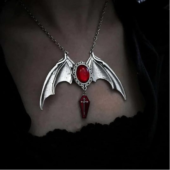 DÜKKAN DESİGN GOTİK BAT CROSS TABUT KOLYE