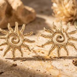 DÜKKAN DESİGN COSMİC SARMAL BÜYÜK BOY ÇELİK ENERJİ KÜPESİ GOLD