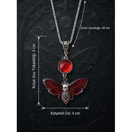 DÜKKAN DESİGN RED DEATH PAPİLİO KOLYE