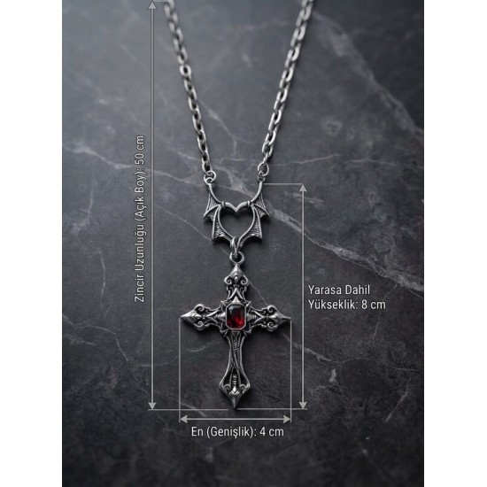 DÜKKAN DESİGN BAT LOVE CROSS KOLYE