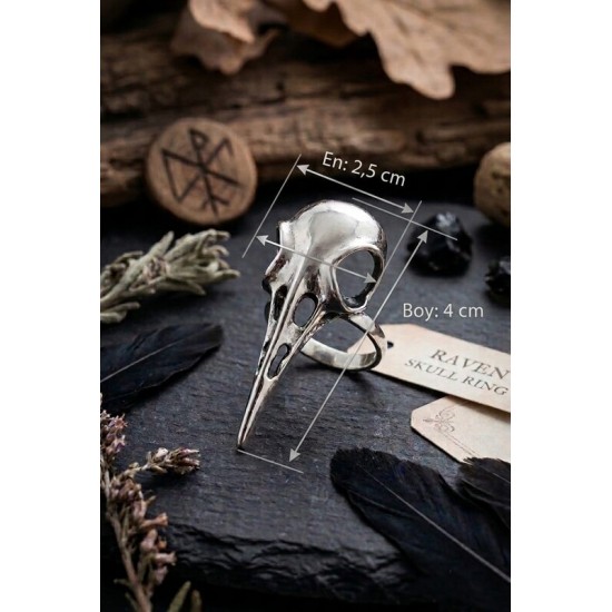 DÜKKAN DESİGN AYARLANABİLİR RAVEN SKULL YÜZÜK