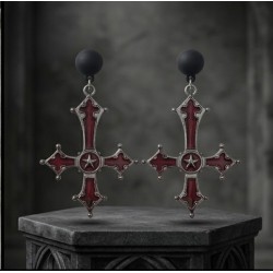DÜKKAN DESİGN CRİMSON NİGHT STAR TERS HAÇ KÜPE