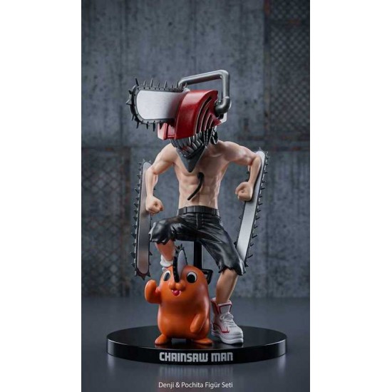DÜKKAN DESİGN CHAİNSAW MAN DENJİ-POCHİTA FİGÜR SET 23 cm