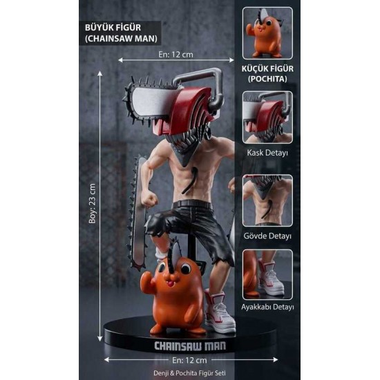 DÜKKAN DESİGN CHAİNSAW MAN DENJİ-POCHİTA FİGÜR SET 23 cm