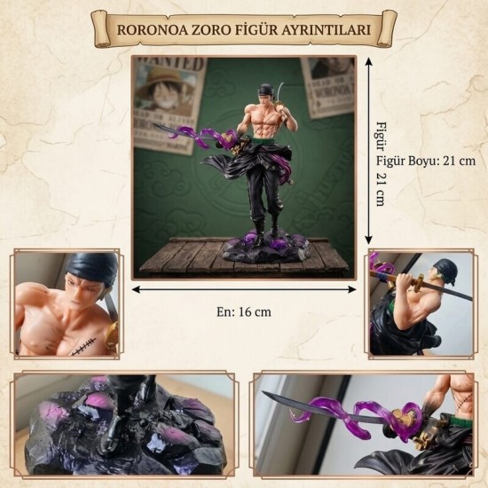 DÜKKAN DESİGN ONE PİECE RORONOA ZORO 21 cm STATÜ FİGÜR