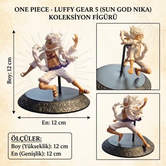 DÜKKAN DESİGN  12 CM ONE PİECE GEAR5 MONKEY D. LUFFY BEYAZ