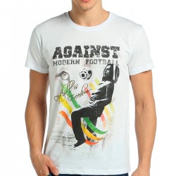Bob Marley Against Modern Football Beyaz Erkek Tişört